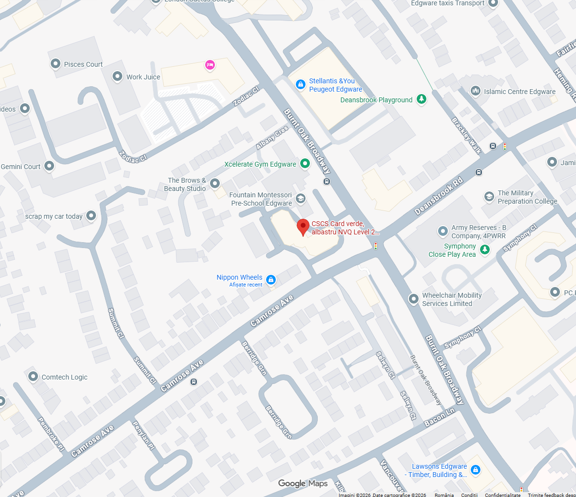Hartă locație CSCS Londra